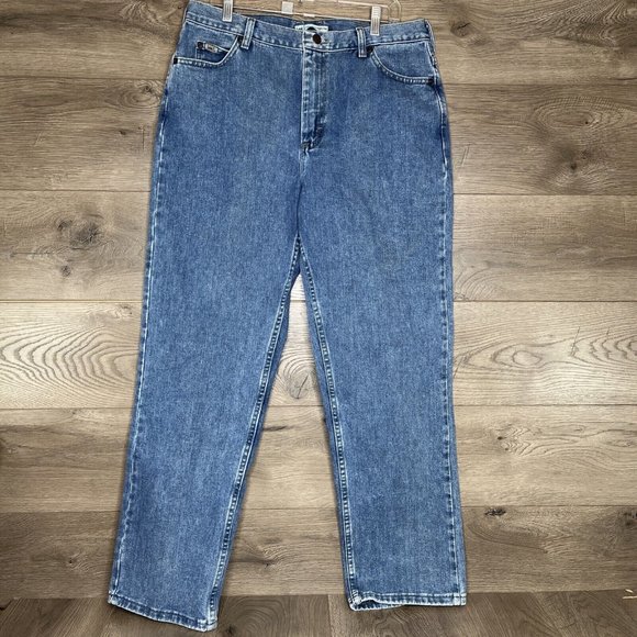 Lee Relaxed Jeans Womens 14 Medium Straight Leg Regular Blue jeans Denim - Picture 11 of 13